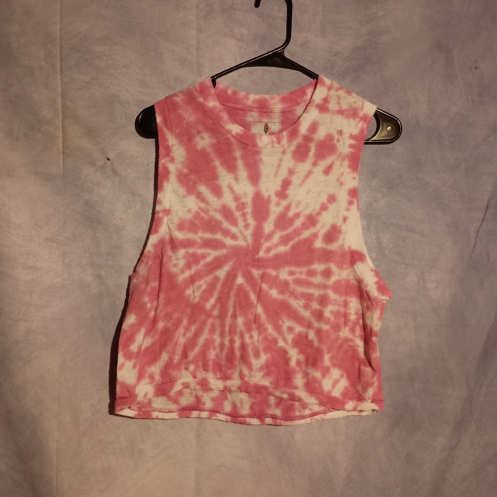 Free People Movement Pink Tie Dye Tank Top